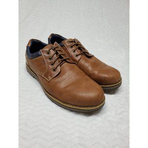Izod 10 Lewis Oxford lace up casual shoes brown blue Mens